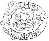 coloriage mariage just married